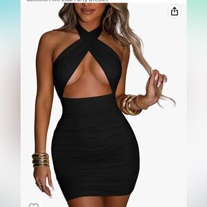 Black cut out fitted dress